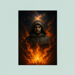 Giordano Bruno cosmic pyre portrait poster 8