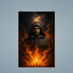 Giordano Bruno cosmic pyre portrait poster 9