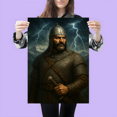 Giorgi Saakadze in chainmail beneath Caucasus thunder poster 3