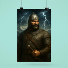 Giorgi Saakadze in chainmail beneath Caucasus thunder poster 6