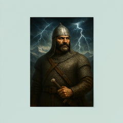 Giorgi Saakadze in chainmail beneath Caucasus thunder poster 8