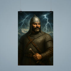 Giorgi Saakadze in chainmail beneath Caucasus thunder poster 9