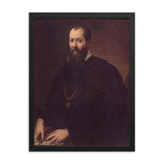 Giorgio Vasari framed print on a plain backdrop in size 18"x24".