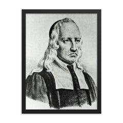 Giovanni Alfonso Borelli framed print on a plain backdrop in size 18"x24".