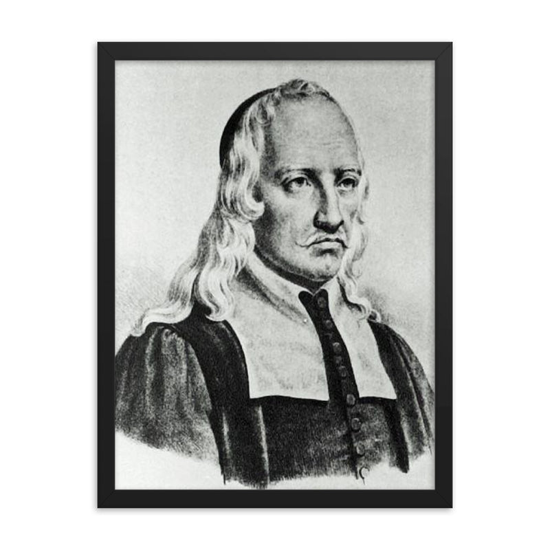Giovanni Alfonso Borelli framed print on a plain backdrop in size 18