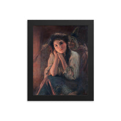 Girl and a Witch by Beatrice Offor, 1864–1920 framed print on a plain backdrop in size 8"x10".