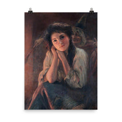Girl and a Witch by Beatrice Offor, 1864–1920 poster on a plain backdrop in size 8"x10".