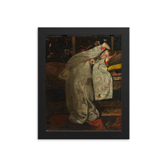 Girl in a White Kimono by George Hendrik Breitner framed print on a plain backdrop in size 8"x10".