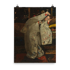 Girl in a White Kimono by George Hendrik Breitner poster on a plain backdrop in size 8"x10".