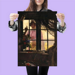 Girl Knocking on Fisherman's Window by Carl Heinrich Bloch, 1884 poster 3