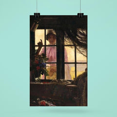 Girl Knocking on Fisherman's Window by Carl Heinrich Bloch, 1884 poster 6