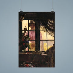 Girl Knocking on Fisherman's Window by Carl Heinrich Bloch, 1884 poster 9