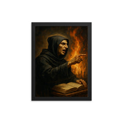 Girolamo Savonarola framed print on a plain backdrop in size 12"x16".