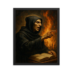Girolamo Savonarola framed print on a plain backdrop in size 16"x20".