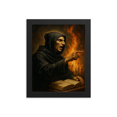 Girolamo Savonarola framed print on a plain backdrop in size 8"x10".