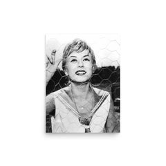 Giulietta Masina poster on a plain backdrop in size 12"x16".