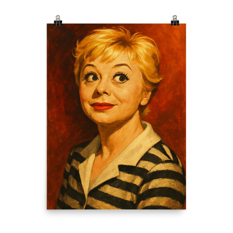 Giulietta Masina poster on a plain backdrop in size 8