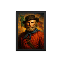 Giuseppe Garibaldi framed print on a plain backdrop in size 12"x16".