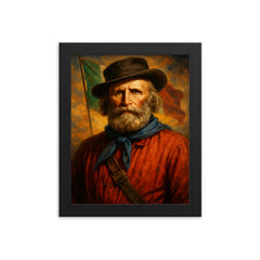 Giuseppe Garibaldi framed print on a plain backdrop in size 8"x10".
