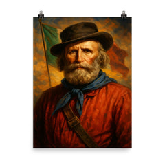 Giuseppe Garibaldi poster on a plain backdrop in size 8"x10".