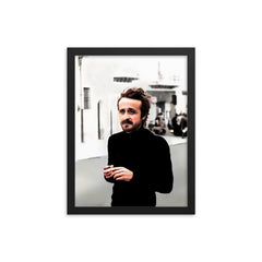 Giuseppe Impastato framed print on a plain backdrop in size 12"x16".