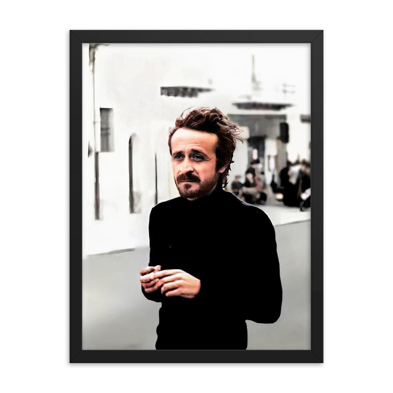 Giuseppe Impastato framed print on a plain backdrop in size 18