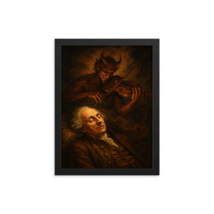 Giuseppe Tartini dreaming the Devil's Trill framed print on a plain backdrop in size 12"x16".