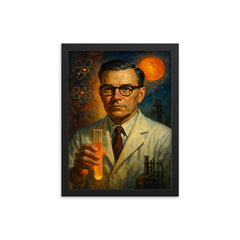 Glenn T Seaborg framed print on a plain backdrop in size 12"x16".