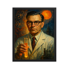 Glenn T Seaborg framed print on a plain backdrop in size 16"x20".