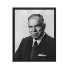 Glenn T Seaborg framed print on a plain backdrop in size 16"x20".