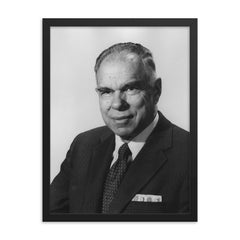 Glenn T Seaborg framed print on a plain backdrop in size 18"x24".