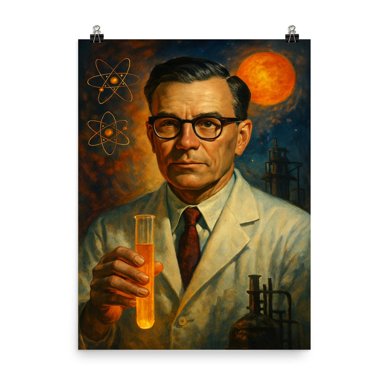 Glenn T Seaborg poster on a plain backdrop in size 8