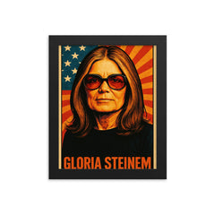 Gloria Steinem framed print on a plain backdrop in size 8"x10".