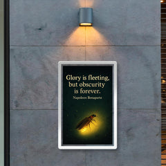Glory is fleeting but obscurity is forever Napoleon Bonaparte firefly shining inspiring poster 2