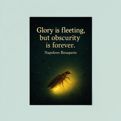 Glory is fleeting but obscurity is forever Napoleon Bonaparte firefly shining inspiring poster 8