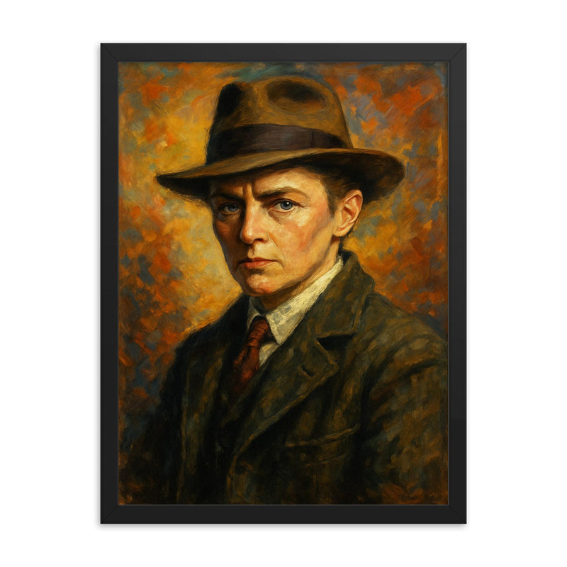 Gluck framed print on a plain backdrop in size 18