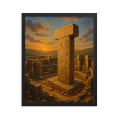 Göbekli Tepe Turkey framed print on a plain backdrop in size 16"x20".