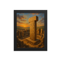 Göbekli Tepe Turkey framed print on a plain backdrop in size 8"x10".