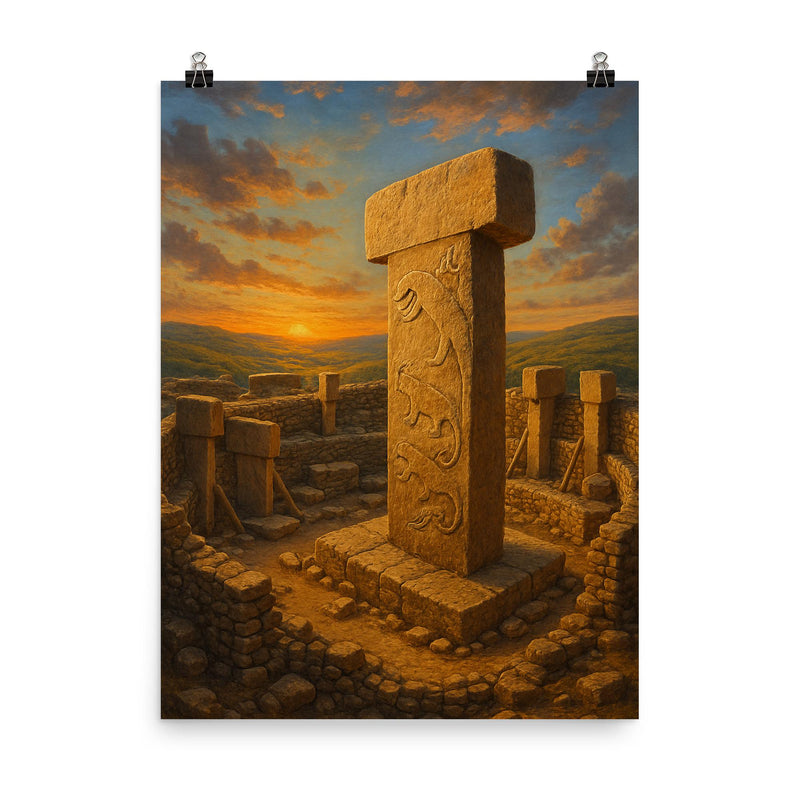 Göbekli Tepe Turkey poster on a plain backdrop in size 8