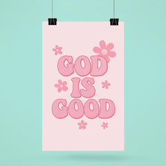 God is good chic pink preppy aesthetic poster 6