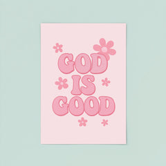 God is good chic pink preppy aesthetic poster 8
