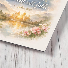 God is within her she will not fall Psalm 465 metal print mockup