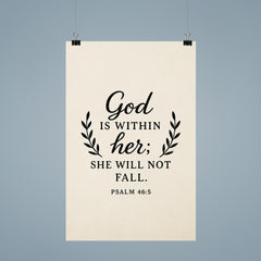 God is within her she will not fall Psalm 465 poster 9