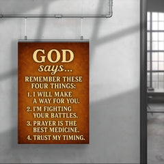 God says remember these 4 things - motivational inspiring Christian life advice poster 4