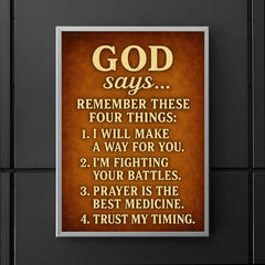 God says remember these 4 things - motivational inspiring Christian life advice poster 5