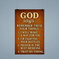 God says remember these 4 things - motivational inspiring Christian life advice poster 9