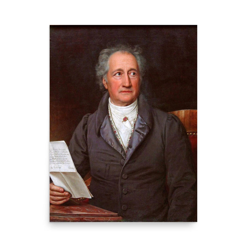 Goethe poster on a plain backdrop in size 18