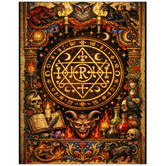 Goetic seal illuminated like medieval manuscript jigsaw puzzle