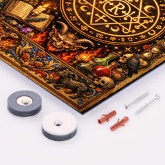 Goetic seal illuminated like medieval manuscript metal print mockup
