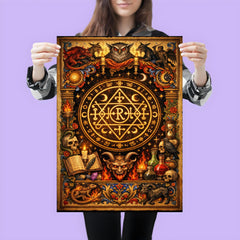 Goetic seal illuminated like medieval manuscript poster 3